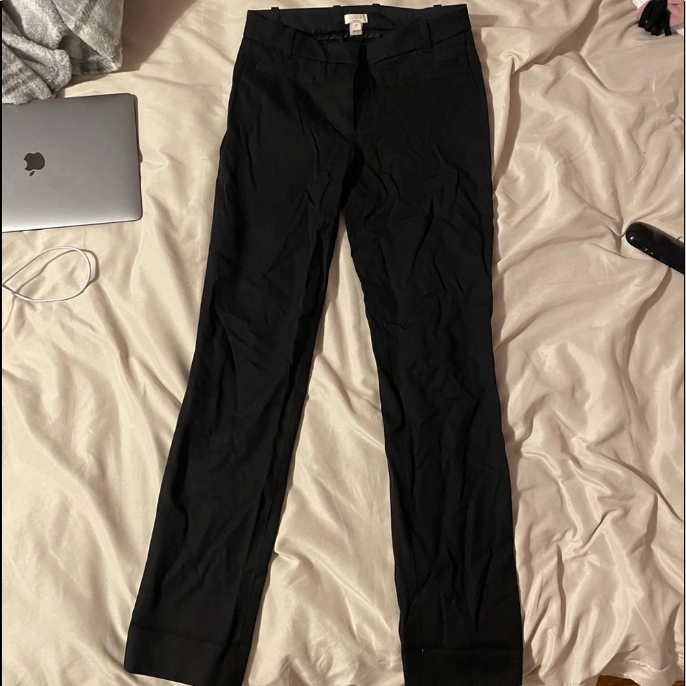 Womens straight leg black dress pants